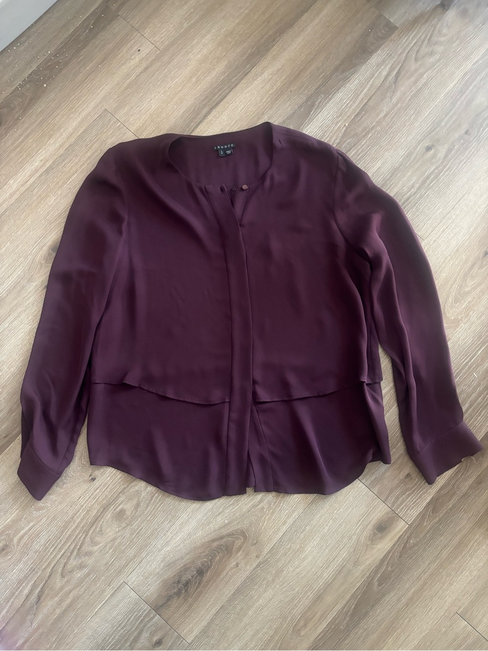 Theory Women's Plum Layered Silk Blouse